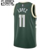 Dres Milwaukee Bucks Brook Lopez 11 Nike 2022-23 Icon Edition Zelena Swingman - Dječji